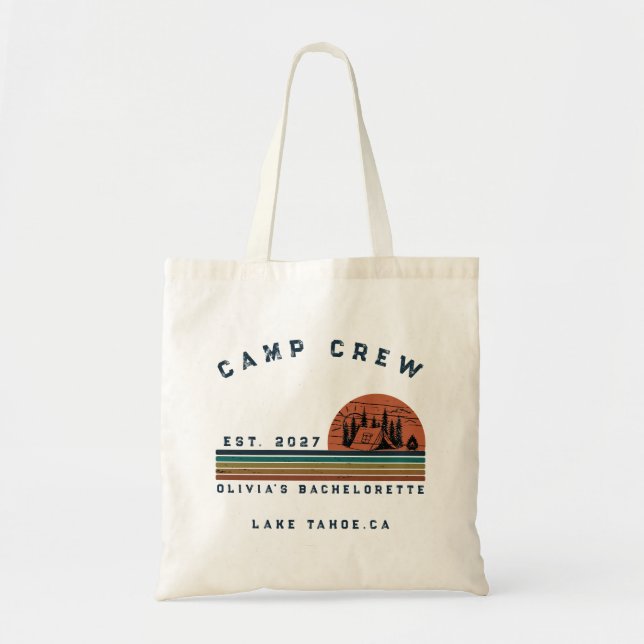 Bolso De Tela Fin de semana de camping personalizado para desped (Frente)