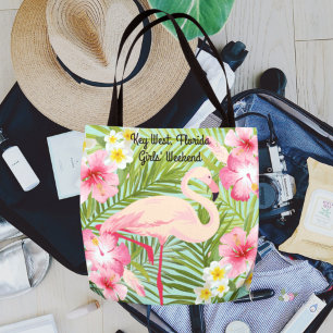 Bolso De Tela Fin de semana de Chicas de Flores Tropicales de Fl