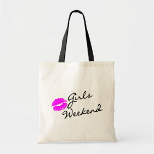 Bolso De Tela Fin de semana de los chicas (negro del beso)