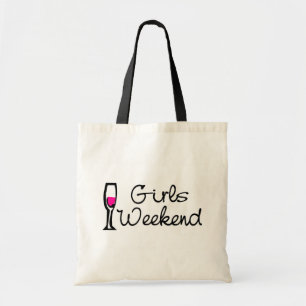 Bolso De Tela Fin de semana de los chicas (vino)