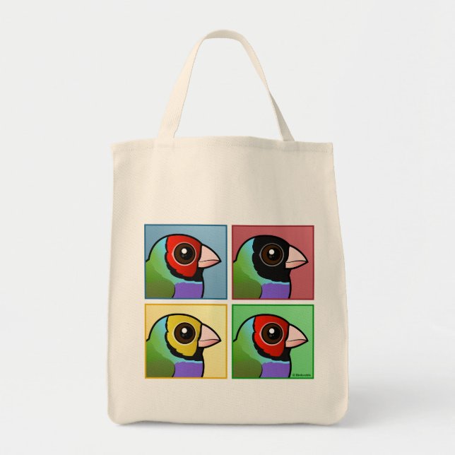 Bolso De Tela Finch Gouldian de cuatro colores (Frente)