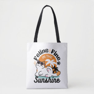 Bolso De Tela Fino felino a la luz del sol - Gato tropical relaj