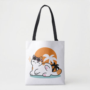 Bolso De Tela Fino felino a la luz del sol - Gato tropical relaj