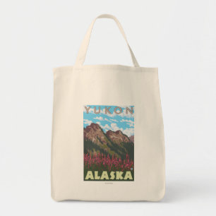 Bolso De Tela Fireweed y montañas - el Yukón, Alaska