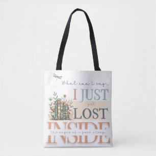 Bolso De Tela Firma de libros Verde azulados Peach Bookish Roman