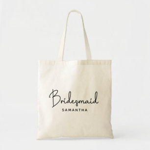 Bolso De Tela Firma manuscrita personalizada dama de honor