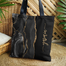 Firma Personalizada Agata Negro Oro