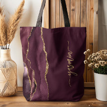 Firma Personalizada Burdeos Agata Dorada