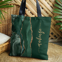 Firma personalizada esmeralda verde oro ágata
