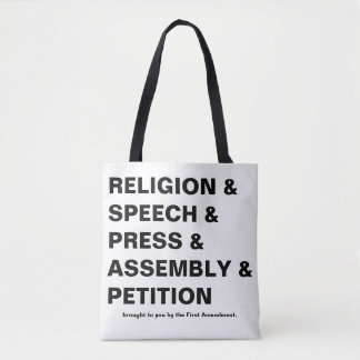 Bolso De Tela First Amendment Tote Bag in White