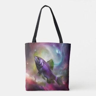 Bolso De Tela Fish cósmico AI Fantasy Digital Art Print