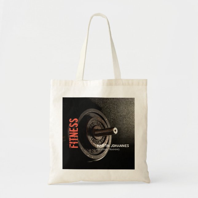 Bolso De Tela Fitness Personal Trainer Bodybuilding Modern Sharp (Frente)