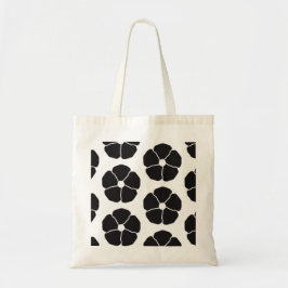 Bolso De Tela Five-Petal Black Flower