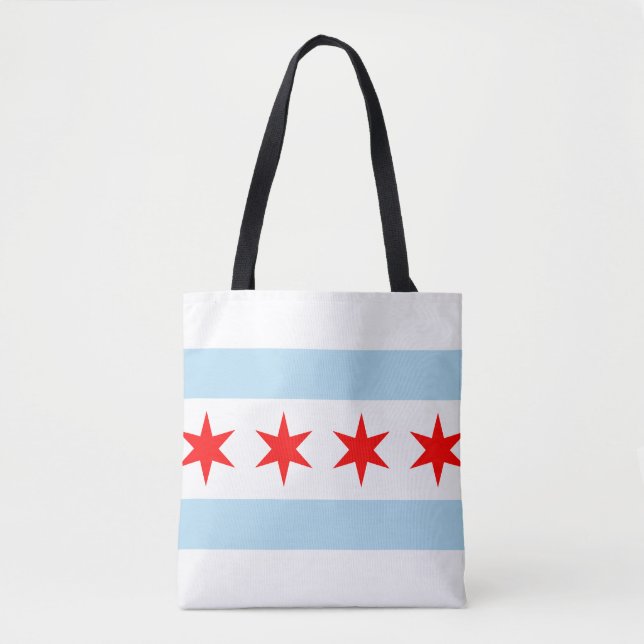 Bolso De Tela Flag of Chicago, Illinois (Anverso)