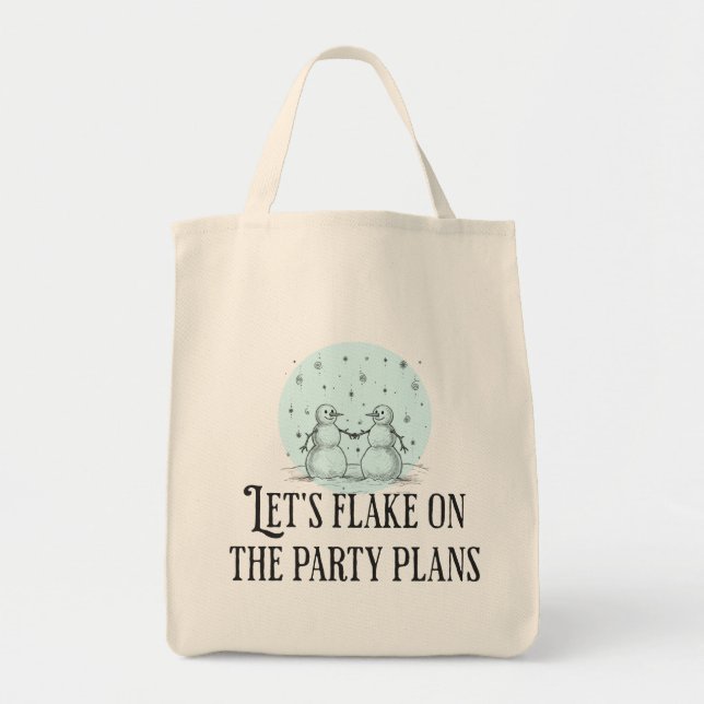 Bolso De Tela Flake on party plans funny snowman tote gift (Frente)