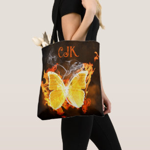 Bolso De Tela Flamas de mariposa personalizadas