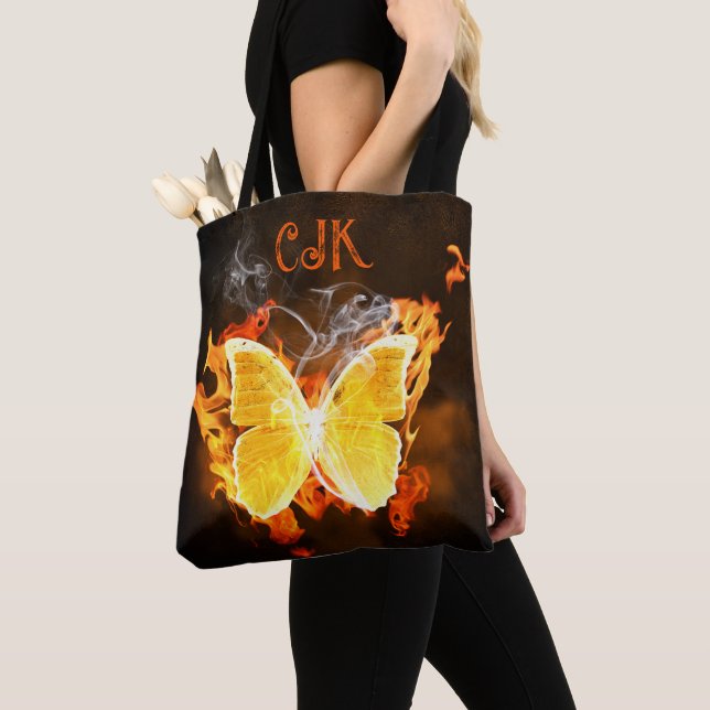 Bolso De Tela Flamas de mariposa personalizadas (Detalle)