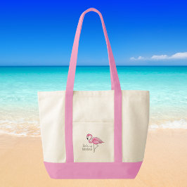 Bolso De Tela Flamenco Rosa Rebaño Fabuloso