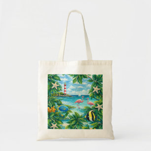 Bolso De Tela Flamenco Tropical Bonaire Océano