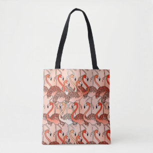 Bolso De Tela Flamencos de color coral