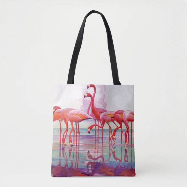 Bolso De Tela Flamencos rosas de Francis Lee Jaques (Anverso)