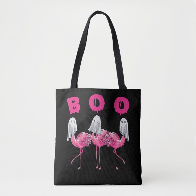 Bolso De Tela Flamencos| Vestido Flamingo Boo Halloween (Anverso)