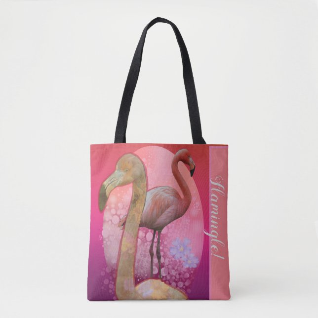 Bolso De Tela Flamingle Floral Flamingo (Anverso)