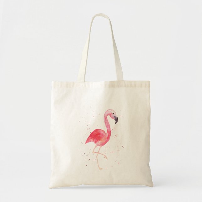 Bolso De Tela Flamingo acuarela (Frente)