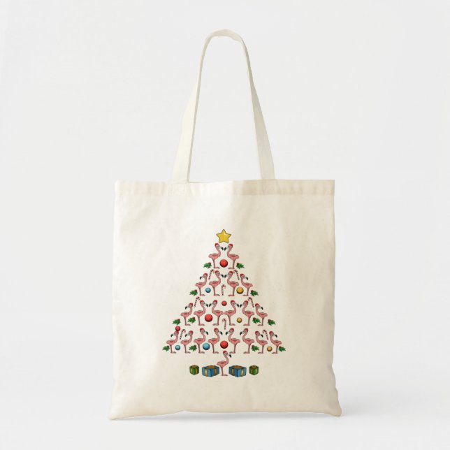 Bolso De Tela Flamingo Árbol de Navidad Graciosos Navidades de a (Frente)