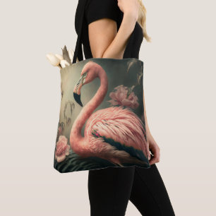 BOLSO DE TELA FLAMINGO ART TOTE PURSE