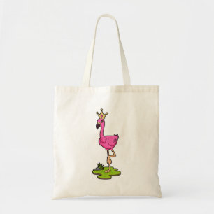 Bolso De Tela Flamingo como princesa con corona