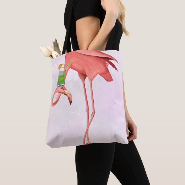 Bolso De Tela Flamingo con cóctel (Detalle)