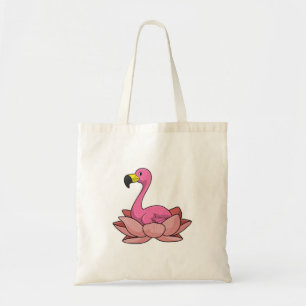 Bolso De Tela Flamingo con flores de Lotus