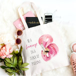 Bolso De Tela Flamingo De Color Rosa Exótico Moderno Con Cita<br><div class="desc">Flamingo De Color Rosa Exótico Moderno Con Cita</div>