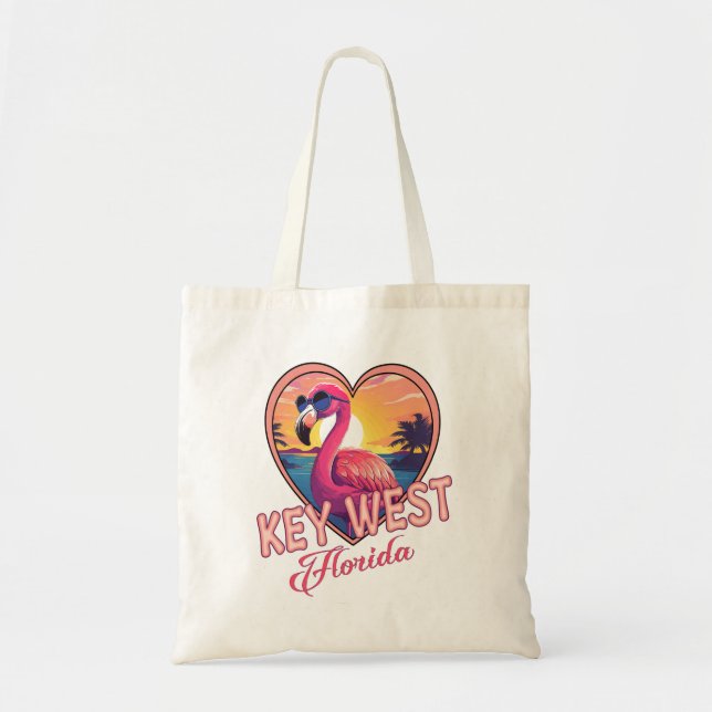 Bolso De Tela Flamingo de Key West Florida (Frente)