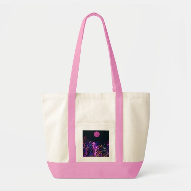 Bolso De Tela Flamingo en el fiesta de baile. (Frente)