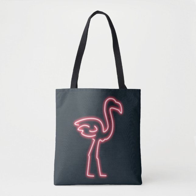 Bolso De Tela Flamingo en rosa neón (Anverso)