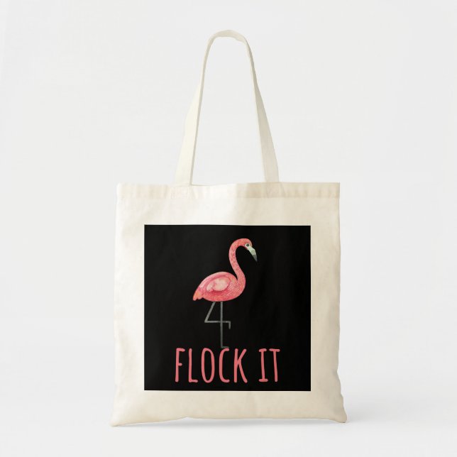 Bolso De Tela Flamingo - Flock Tt Pink Animal Lover (Frente)
