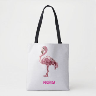 Bolso De Tela Flamingo gemalter pinker Flamingo 