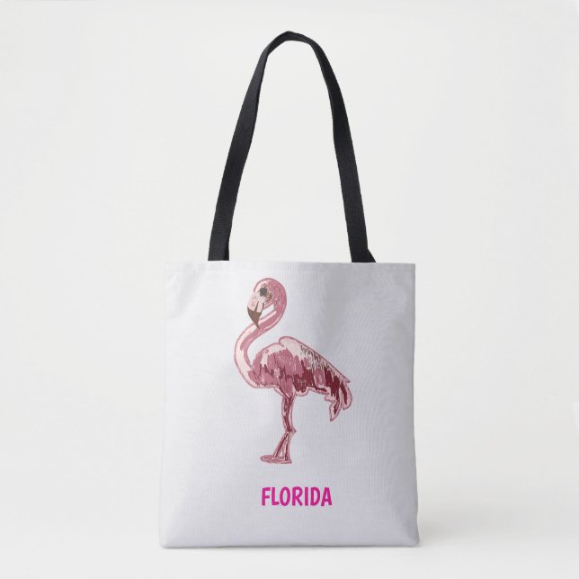 Bolso De Tela Flamingo gemalter pinker Flamingo  (Anverso)