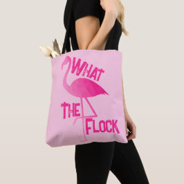 Bolso De Tela Flamingo geométrico rosa caliente lo que el rebaño