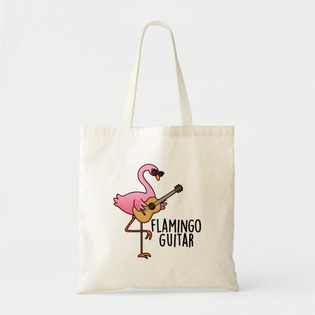 Bolso De Tela Flamingo Guitar Funny Music Pun (Frente)