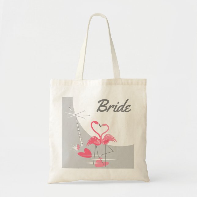 Bolso De Tela Flamingo Love Large Moon Bride tote presupuestario (Frente)