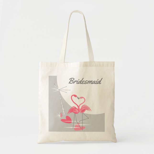 Bolso De Tela Flamingo Love Large Moon Bridesmaid presupuesto to (Frente)