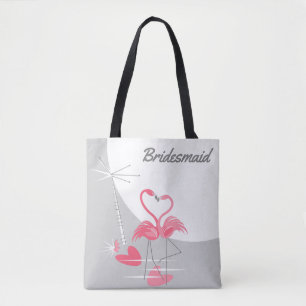 Bolso De Tela Flamingo Love Large Moon Bridesmaid toalla