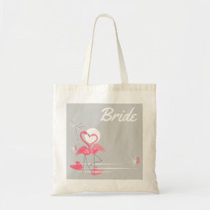 Bolso De Tela Flamingo Love Side Bride tote presupuestario