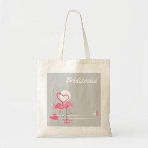 Bolso De Tela Flamingo Love Side Bridesmaid presupuesto tote