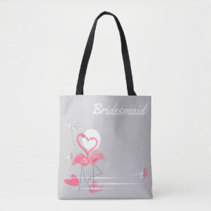 Bolso De Tela Flamingo Love Side Bridesmaid toalla