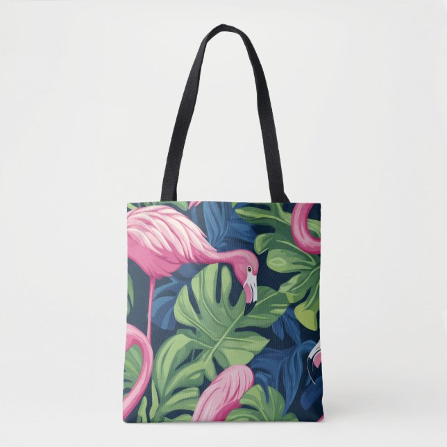 Bolso De Tela Flamingo Moda Tote Bag (Anverso)