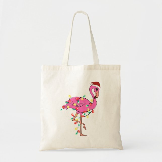 Bolso De Tela Flamingo Navidades graciosos (Frente)